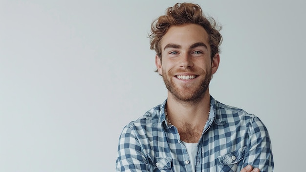 fotografía de un hombre guapo en un fondo claro