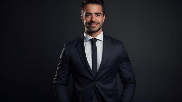 Foto fotografía de un hombre de negocios sonriente para anuncios en un entorno de estudio