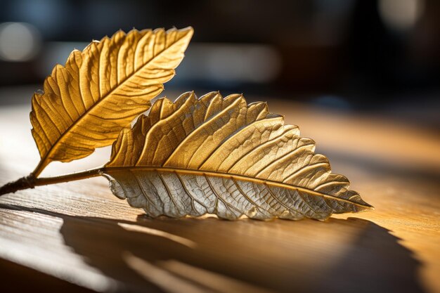 Fotografía de IA generativa con luz natural de hoja de fresno