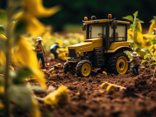Fotografía de Ilustrando la fusión de tecnología y métodos agrícolas tradicionales.
