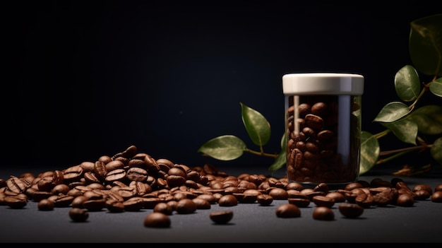 Fotografia impressionante de grãos de café com a estética do Unreal Engine 5