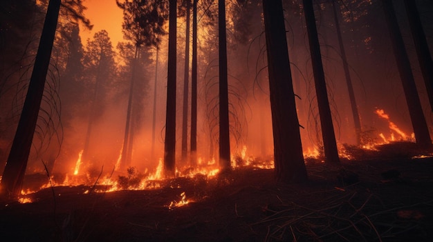 Fotografía de un incendio forestal en Turquía