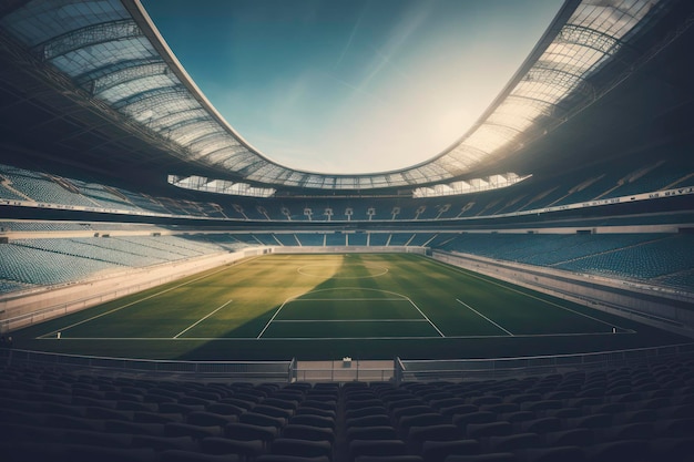 Fotografia incrível de um estádio de futebol gerado por IA