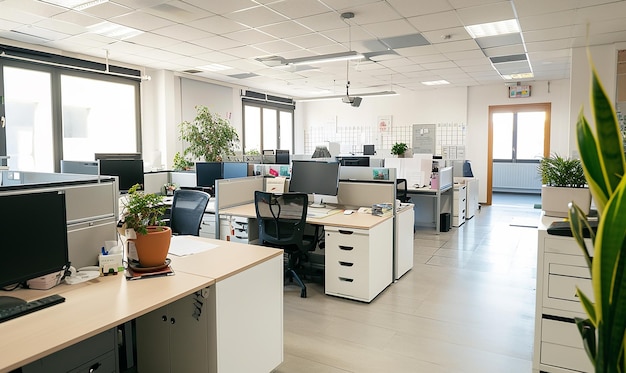 Fotografía interior del espacio de oficinas OpenPlan con luz natural