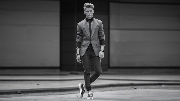 Fotografía de un joven elegante de la moda