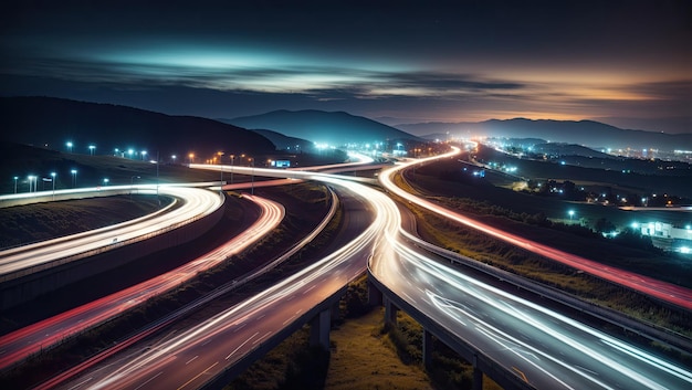 Fotografía de larga exposición de Highway at Night de Nicolas Froment Shutterstock Ganador del concurso