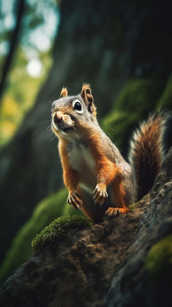 una fotografía de una linda y adorable ardilla