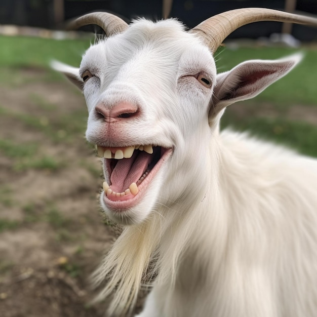 Foto una fotografía de una linda y adorable cabra