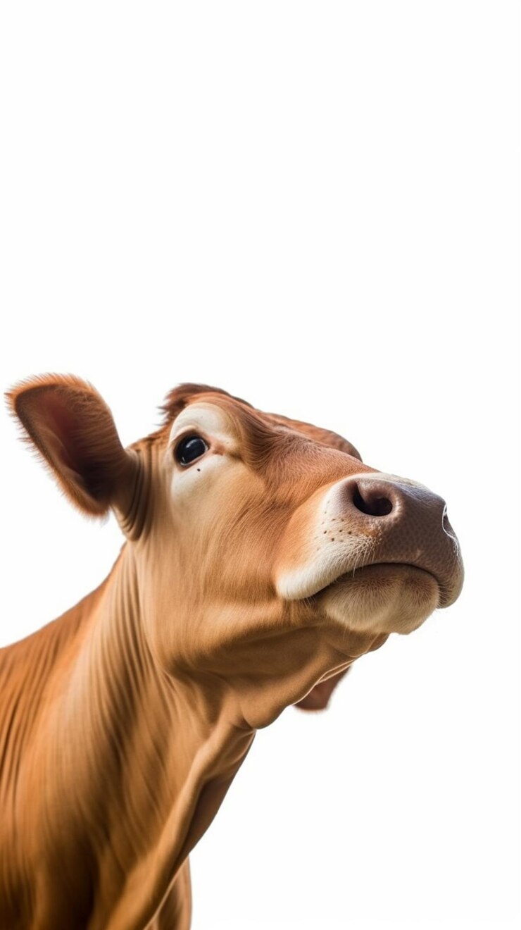 una fotografía de una linda y adorable vaca