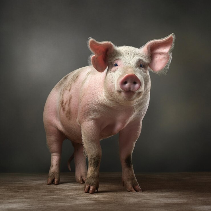 una fotografía de un lindo y adorable cerdo