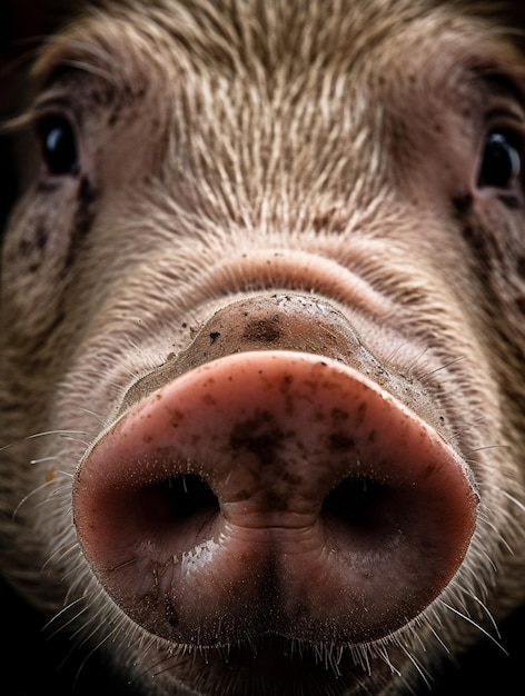 Foto una fotografía de un lindo y adorable cerdo