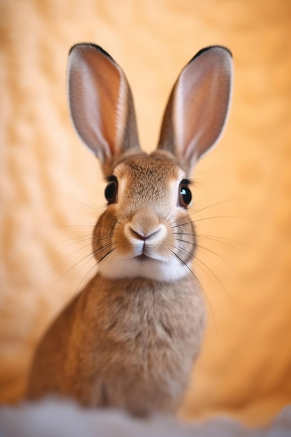 una fotografía de un lindo y adorable conejo y liebre