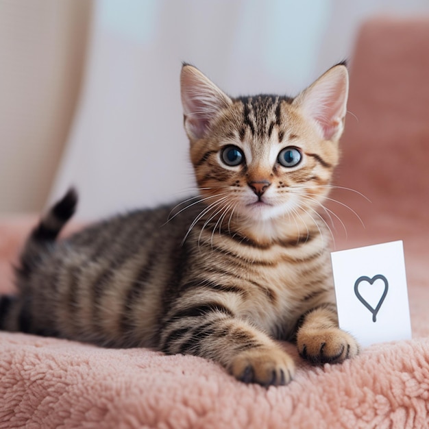 una fotografía de un lindo y adorable gatito