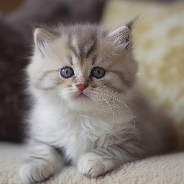 Foto una fotografía de un lindo y adorable gatito