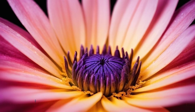 Fotografía macro abstracta flor de contraste colores saturados flor de gazania belleza eterna