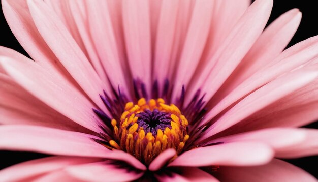 Fotografia macro abstrata flor contrastante cores saturadas flor de gazania Beleza eterna