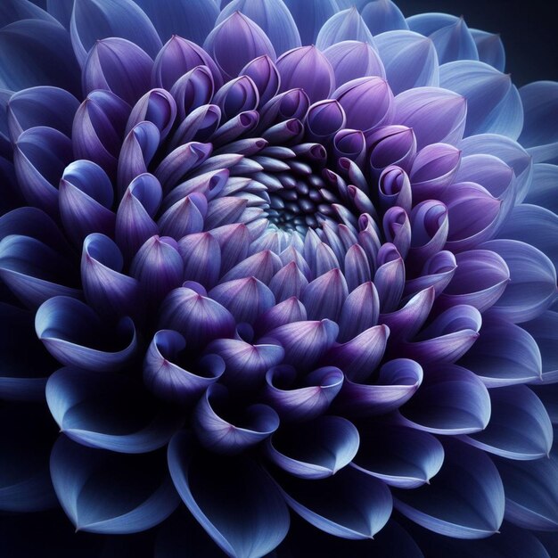 Fotografía macro de la dahlia índigo