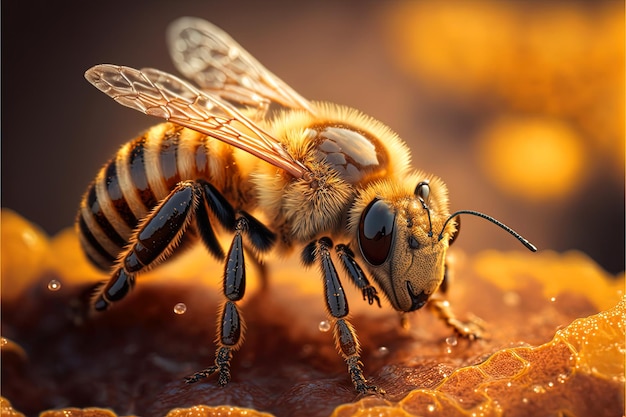 fotografia macro de abelha