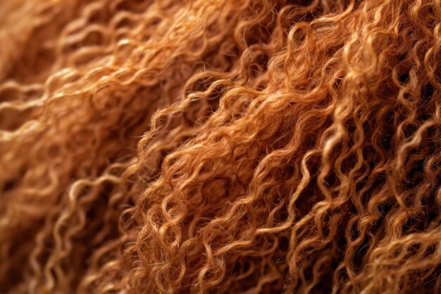 Foto fotografia macro de fios de cabelo natural para perucas criadas com ia generativa