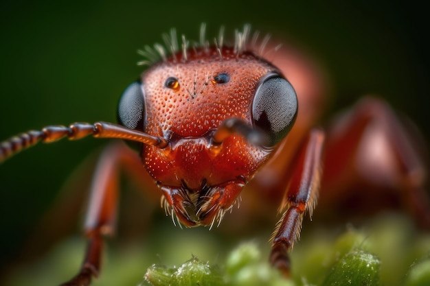 Fotografia macro de formigas fecha foco raso ia generativa