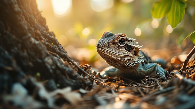 Foto fotografia macro de lagarto iguana