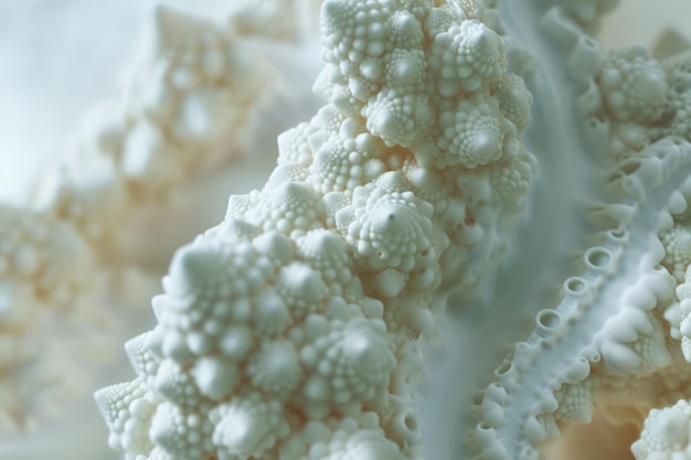 Fotografia macro de uma couve-flor Romanesco Brassica oleracea