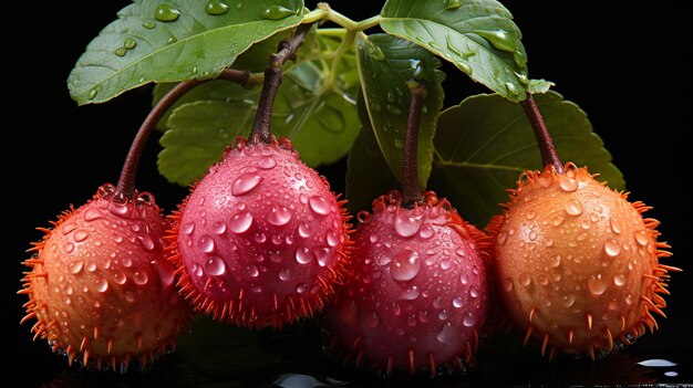 Fotografia macro de uma fruta em amadurecimento