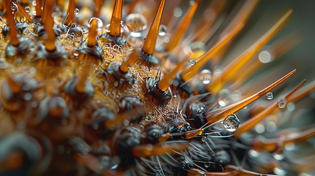Foto fotografia macro detalhada de sementes de bardana arctium com pequenos ganchos que se agarram à pele de animais que passam