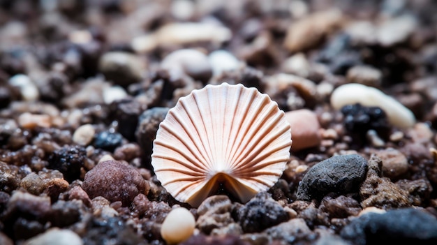 Fotografia macro dos detalhes de uma concha criada com tecnologia de IA generativa