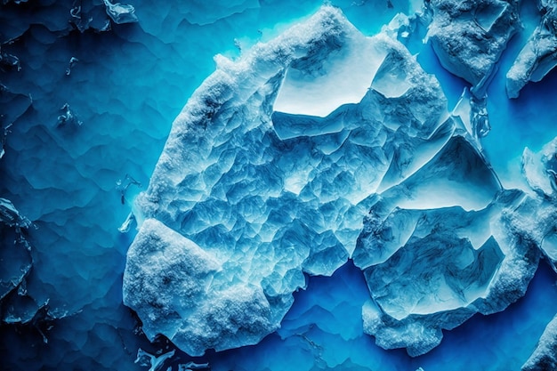 fotografía macro de hielo azul océano