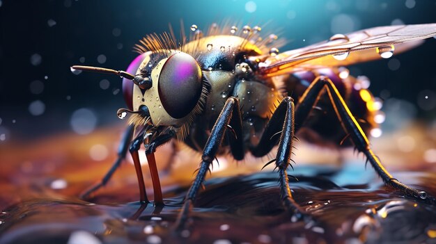 Fotografía macro de insectos biología de la fauna Ai Generativo