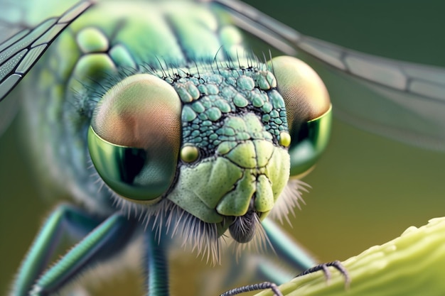Foto fotografía macro de insectos de colores brillantes ia generativa
