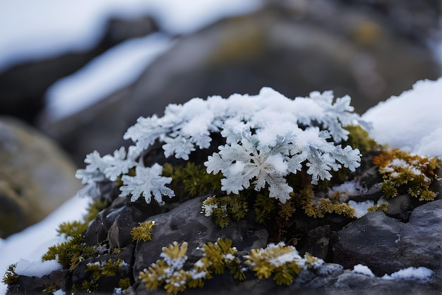 Fotografía macro de la naturaleza en invierno