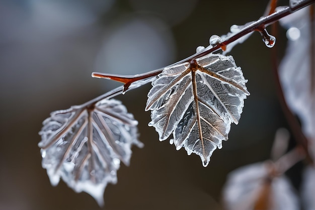 Fotografía macro de la naturaleza en invierno