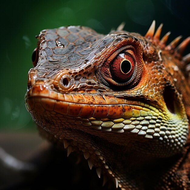 Foto fotografía macro de ojo cercano de lagarto