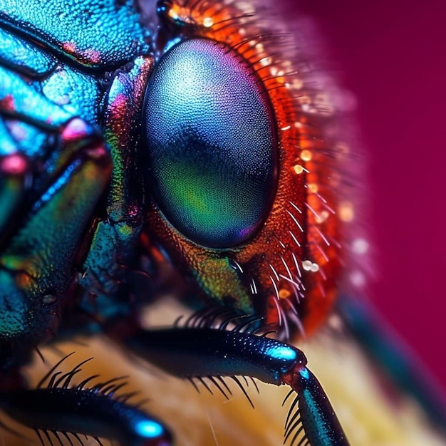 Fotografía macro del ojo de un insecto