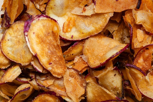 Foto fotografía macro de las patatas fritas