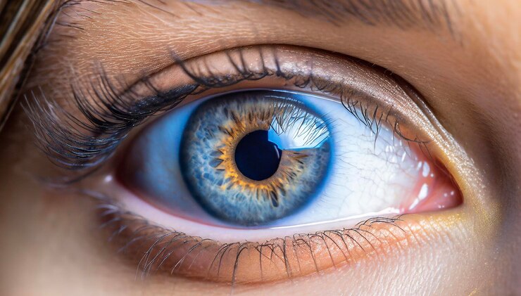 fotografía macro de la retina del ojo en primer plano