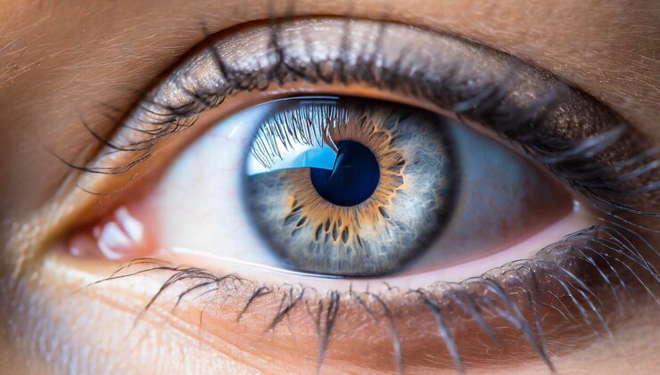 fotografía macro de la retina del ojo en primer plano