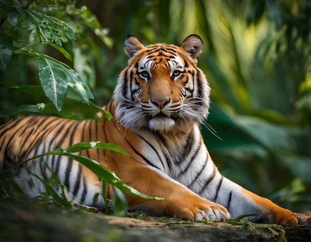 Foto fotografía macro del tigre en la selva