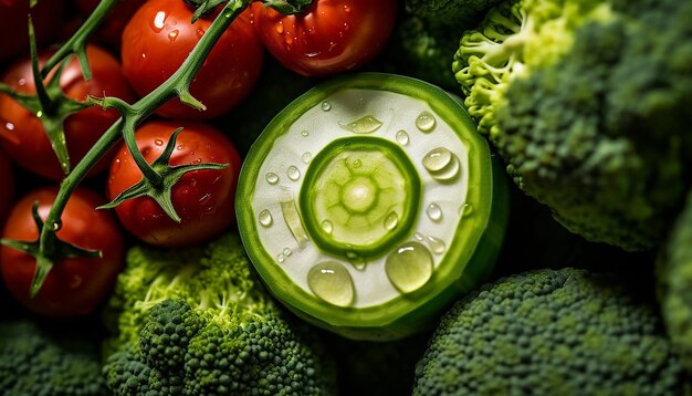 Fotografía macro de las verduras