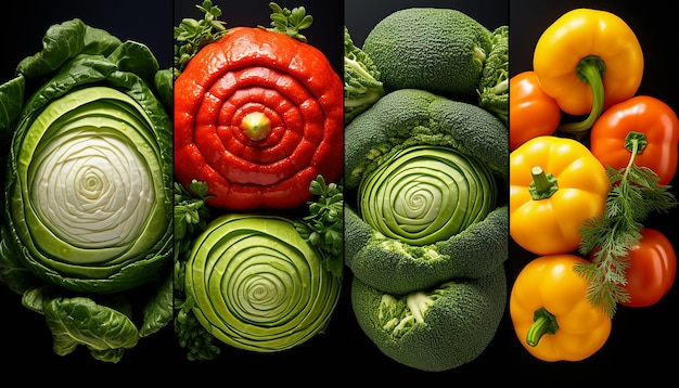 Fotografía macro de las verduras