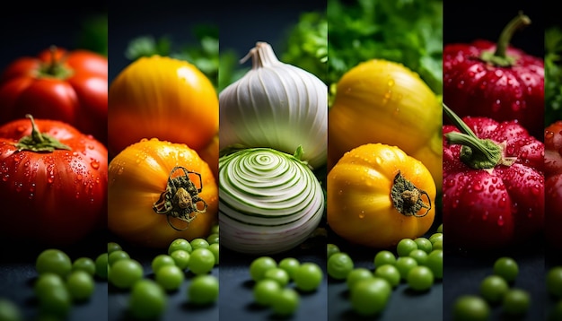 Fotografía macro de las verduras