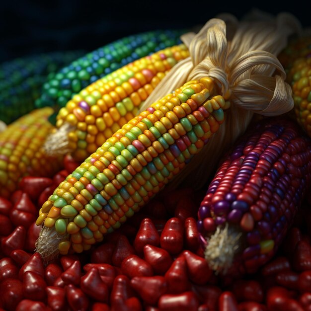 Foto fotografía de mazorcas de maíz dulce con cáscaras