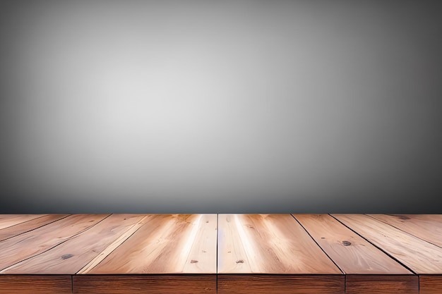 Fotografía de mesa de madera vacía aislada sobre un fondo blanco