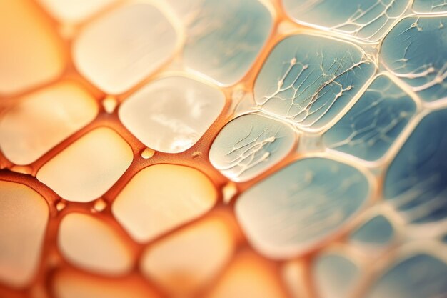 Fotografía microscópica macro de primer plano investigación científica captura anatómica biológica del tejido epitelial