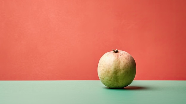 Una fotografía minimalista de comida colocada sobre un fondo de color sólido.