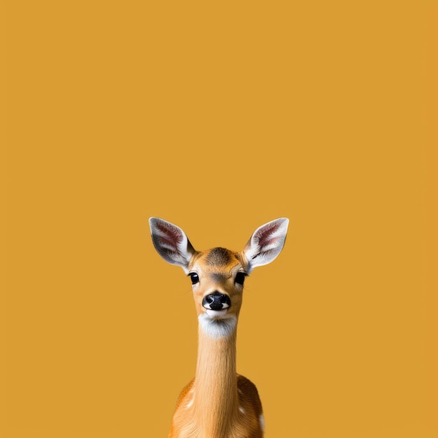 Fotografia minimalista de um cervo fofo