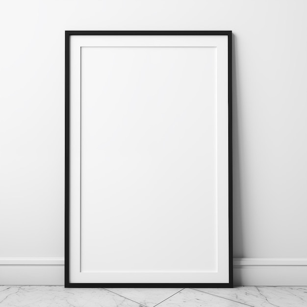 Foto fotografía minimalista de marco vacío sobre un fondo blanco