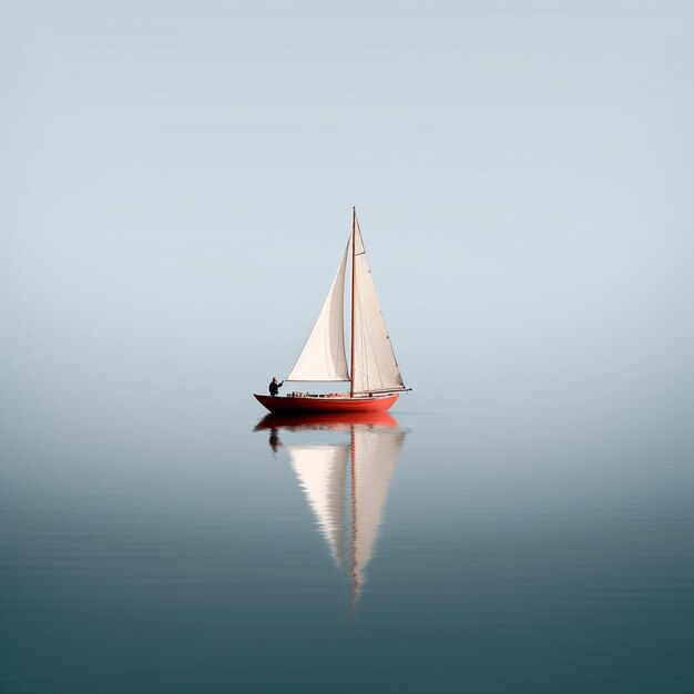 Foto fotografía minimalista de un velero